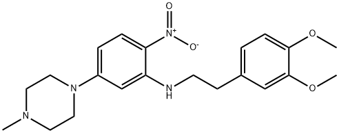 N-[2-(3,4-dimethoxyphenyl)ethyl]-5-(4-methylpiperazin-1-yl)-2-nitroaniline hydrochloride Struktur