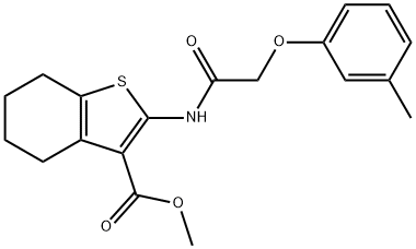 methyl 2-{[(3-methylphenoxy)acetyl]amino}-4,5,6,7-tetrahydro-1-benzothiophene-3-carboxylate Struktur