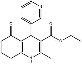 ethyl 2-methyl-5-oxo-4-(3-pyridinyl)-1,4,5,6,7,8-hexahydro-3-quinolinecarboxylate Struktur