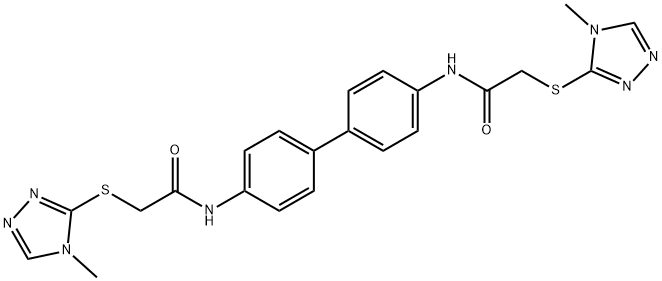 N,N'-biphenyl-4,4'-diylbis{2-[(4-methyl-4H-1,2,4-triazol-3-yl)sulfanyl]acetamide} Struktur