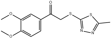 1-(3,4-dimethoxyphenyl)-2-[(5-methyl-1,3,4-thiadiazol-2-yl)sulfanyl]ethanone Struktur