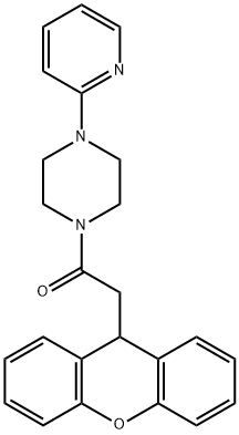 1-(4-pyridin-2-ylpiperazin-1-yl)-2-(9H-xanthen-9-yl)ethanone Struktur