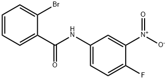 2-bromo-N-(4-fluoro-3-nitrophenyl)benzamide Struktur