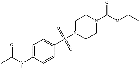 ethyl 4-{[4-(acetylamino)phenyl]sulfonyl}piperazine-1-carboxylate Struktur