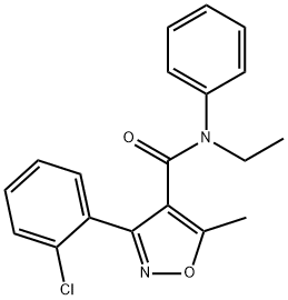 3-(2-chlorophenyl)-N-ethyl-5-methyl-N-phenyl-1,2-oxazole-4-carboxamide Struktur