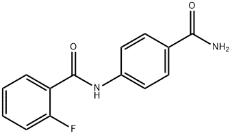 N-(4-carbamoylphenyl)-2-fluorobenzamide Struktur