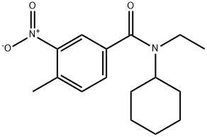 N-cyclohexyl-N-ethyl-4-methyl-3-nitrobenzamide Struktur