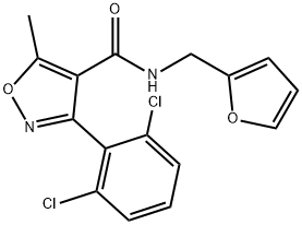 3-(2,6-dichlorophenyl)-N-(furan-2-ylmethyl)-5-methyl-1,2-oxazole-4-carboxamide Struktur