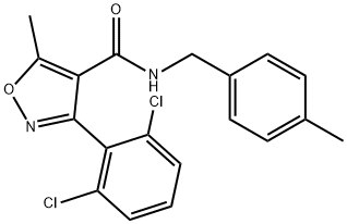 3-(2,6-dichlorophenyl)-5-methyl-N-[(4-methylphenyl)methyl]-1,2-oxazole-4-carboxamide Struktur