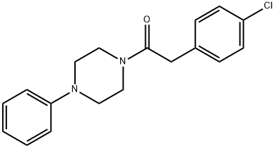 2-(4-chlorophenyl)-1-(4-phenylpiperazin-1-yl)ethanone Struktur