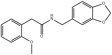 N-(1,3-benzodioxol-5-ylmethyl)-2-(2-methoxyphenyl)acetamide Struktur