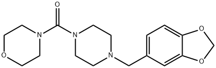 (4-(benzo[d][1,3]dioxol-5-ylmethyl)piperazin-1-yl)(morpholino)methanone Struktur