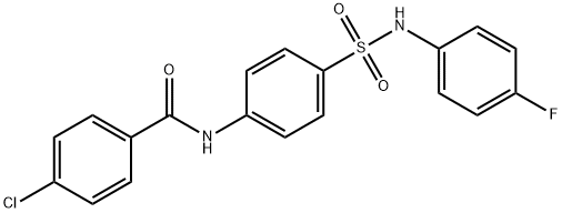 4-chloro-N-(4-{[(4-fluorophenyl)amino]sulfonyl}phenyl)benzamide Struktur