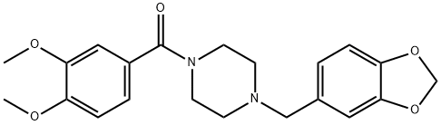 [4-(1,3-benzodioxol-5-ylmethyl)piperazin-1-yl](3,4-dimethoxyphenyl)methanone Struktur