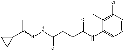 N-(3-chloro-2-methylphenyl)-4-[2-(1-cyclopropylethylidene)hydrazino]-4-oxobutanamide Struktur