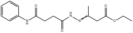 ethyl 3-[(4-anilino-4-oxobutanoyl)hydrazono]butanoate Struktur