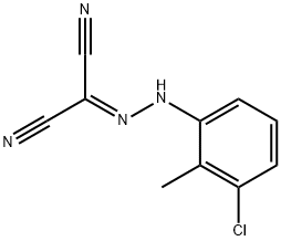 [(3-chloro-2-methylphenyl)hydrazono]malononitrile Struktur