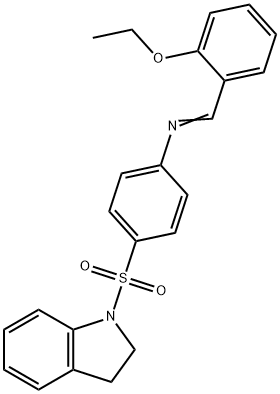 4-(2,3-dihydro-1H-indol-1-ylsulfonyl)-N-(2-ethoxybenzylidene)aniline Struktur