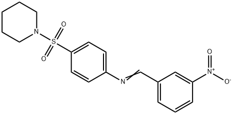 N-(3-nitrobenzylidene)-4-(1-piperidinylsulfonyl)aniline Struktur