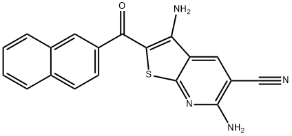 3,6-diamino-2-(naphthalen-2-ylcarbonyl)thieno[2,3-b]pyridine-5-carbonitrile Struktur