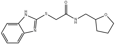 2-(1H-benzimidazol-2-ylsulfanyl)-N-(tetrahydrofuran-2-ylmethyl)acetamide Struktur