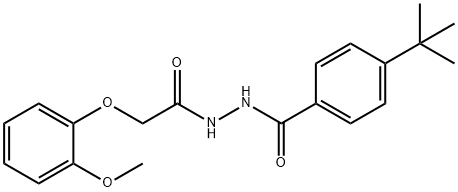 4-tert-butyl-N'-[(2-methoxyphenoxy)acetyl]benzohydrazide Struktur