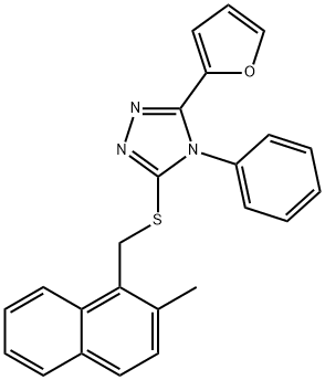 3-(furan-2-yl)-5-[(2-methylnaphthalen-1-yl)methylsulfanyl]-4-phenyl-1,2,4-triazole Struktur