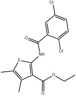 ethyl 2-(2,5-dichlorobenzamido)-4,5-dimethylthiophene-3-carboxylate Struktur