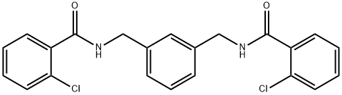 2-chloro-N-[[3-[[(2-chlorobenzoyl)amino]methyl]phenyl]methyl]benzamide Struktur