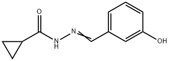 N-[(E)-(3-hydroxyphenyl)methylideneamino]cyclopropanecarboxamide Struktur