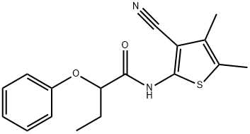 N-(3-cyano-4,5-dimethylthiophen-2-yl)-2-phenoxybutanamide Struktur