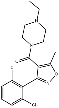 [3-(2,6-dichlorophenyl)-5-methyl-1,2-oxazol-4-yl](4-ethylpiperazin-1-yl)methanone Struktur