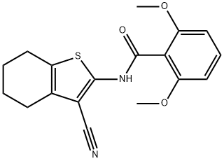 N-(3-cyano-4,5,6,7-tetrahydro-1-benzothiophen-2-yl)-2,6-dimethoxybenzamide Struktur