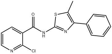 2-chloro-N-(5-methyl-4-phenyl-1,3-thiazol-2-yl)pyridine-3-carboxamide Struktur