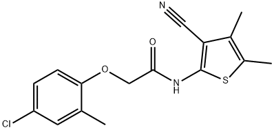 2-(4-chloro-2-methylphenoxy)-N-(3-cyano-4,5-dimethylthiophen-2-yl)acetamide Struktur