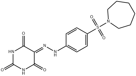 5-{[4-(1-azepanylsulfonyl)phenyl]hydrazono}-2,4,6(1H,3H,5H)-pyrimidinetrione Struktur