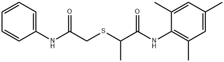 2-(2-anilino-2-oxoethyl)sulfanyl-N-(2,4,6-trimethylphenyl)propanamide Struktur