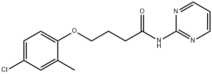 4-(4-chloro-2-methylphenoxy)-N-(pyrimidin-2-yl)butanamide Struktur