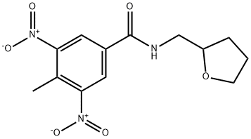 4-methyl-3,5-dinitro-N-(oxolan-2-ylmethyl)benzamide Struktur