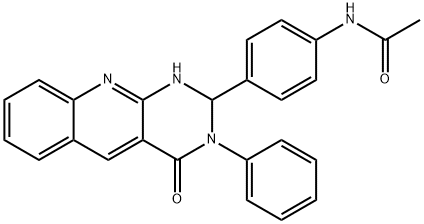 N-[4-(4-oxo-3-phenyl-1,2-dihydropyrimido[4,5-b]quinolin-2-yl)phenyl]acetamide Struktur