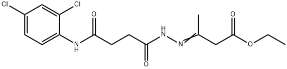 ethyl 3-({4-[(2,4-dichlorophenyl)amino]-4-oxobutanoyl}hydrazono)butanoate Struktur