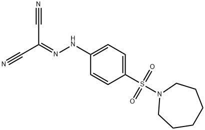 {[4-(1-azepanylsulfonyl)phenyl]hydrazono}malononitrile Struktur