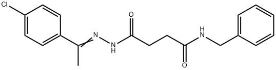 N-benzyl-4-{2-[1-(4-chlorophenyl)ethylidene]hydrazino}-4-oxobutanamide Struktur