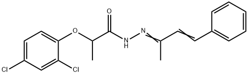 2-(2,4-dichlorophenoxy)-N'-(1-methyl-3-phenyl-2-propen-1-ylidene)propanohydrazide Struktur