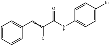 N-(4-bromophenyl)-2-chloro-3-phenylacrylamide Struktur