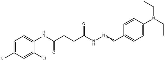 N-(2,4-dichlorophenyl)-4-{2-[4-(diethylamino)benzylidene]hydrazino}-4-oxobutanamide Struktur