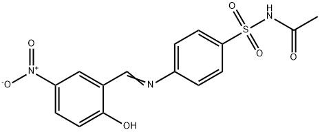 N-({4-[(2-hydroxy-5-nitrobenzylidene)amino]phenyl}sulfonyl)acetamide Struktur