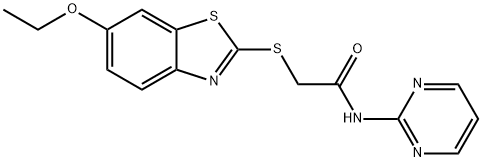 2-[(6-ethoxy-1,3-benzothiazol-2-yl)sulfanyl]-N-(pyrimidin-2-yl)acetamide Struktur