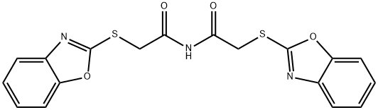 2-(1,3-benzoxazol-2-ylsulfanyl)-N-[(1,3-benzoxazol-2-ylsulfanyl)acetyl]acetamide Struktur