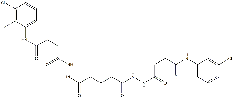 4,4'-[(1,5-dioxo-1,5-pentanediyl)bis(2,1-hydrazinediyl)]bis[N-(3-chloro-2-methylphenyl)-4-oxobutanamide] Struktur